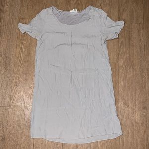 Aritzia Wilfred Free light grey short-sleeved mini dress